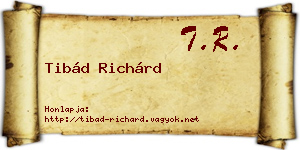 Tibád Richárd névjegykártya